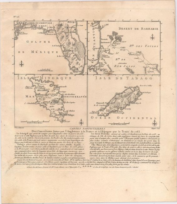 Cartes Particulieres des Concessions Faites par l'Angleterre a la France et a lEspagne par la Traite de 1783