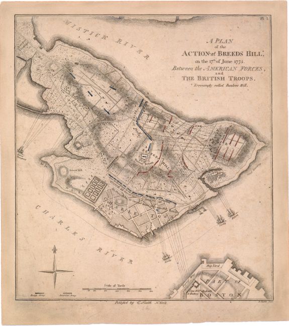 A Plan of the Action at Breeds Hill*, on the 17th of June 1775. Between the American Forces, and the British Troops. *Erroneously Called Bunkers Hill