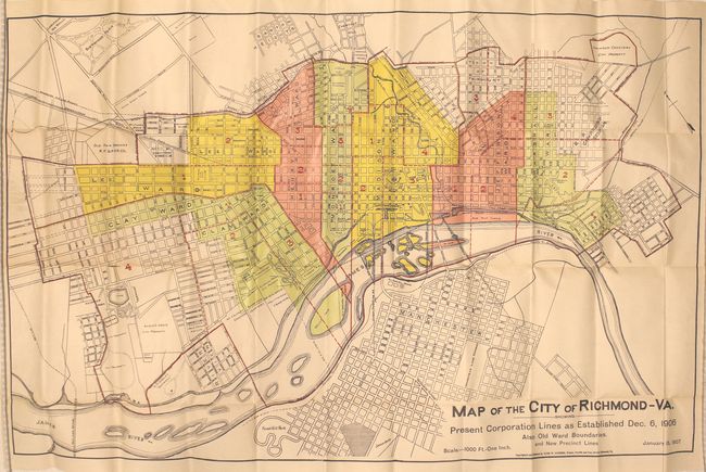 Map of the City of Richmond-VA. Showing Present Corporation Lines as Established Dec. 6, 1906 Also Old Ward Boundaries. And New Precinct Lines
