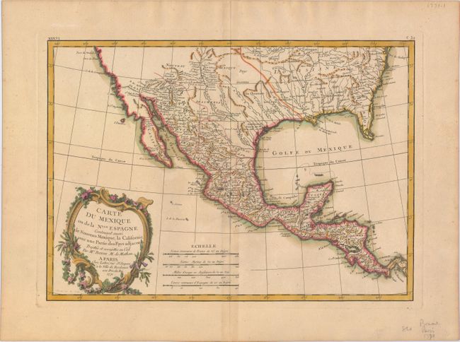Carte du Mexique ou de la Nlle. Espagne Contenant aussi le Nouveau Mexique, la Californie, avec une Partie des Pays Adjacents 