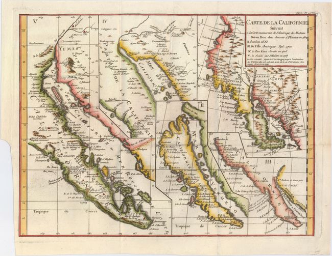 Carte de la Californie Suivant I. la Carte Manuscrite de l'Amerique de Mathieu Neron Pecci...