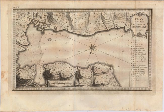 Plan de la Baye et Ville de Portobelo en 1736