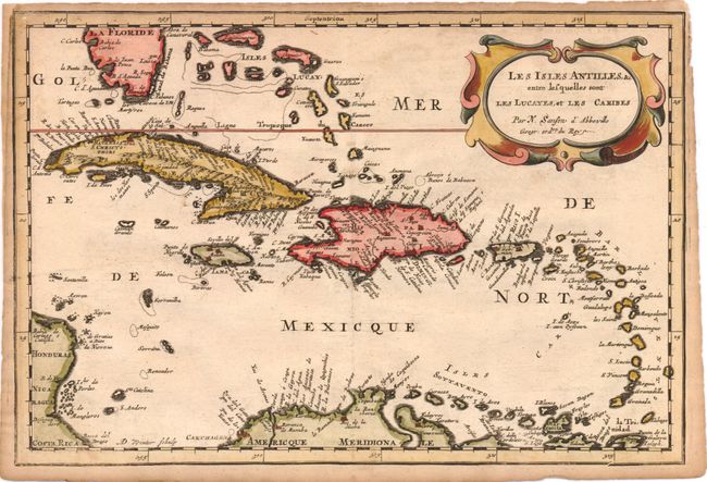 Les Isles Antilles, &c entre Lesquelles sont les Lucayes, et les Caribes