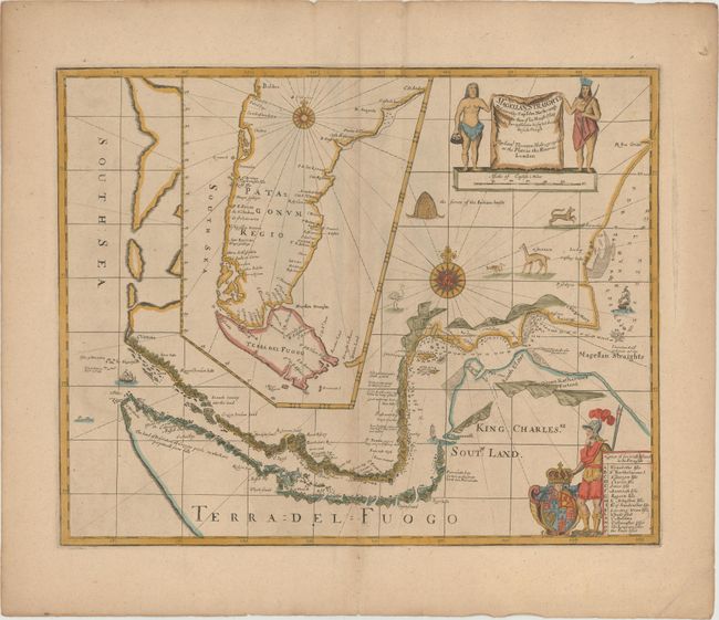 A New Mapp of Magellan Straights Discovered by Cap. John Narbrough (Comander Then of His Majesties Ship the Sweepstakes) as He Sayled Through the Sade Straights