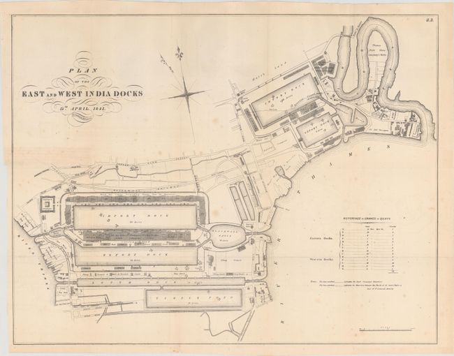 Plan of the East and West India Docks [with] Plan of the London Docks [and] Plan of the St. Katharine Docks [and] [Map of Warehouses] [and] River Thames with the Docks [and] Plan of Docks and Warehouses [and] Plan of Liverpool Docks