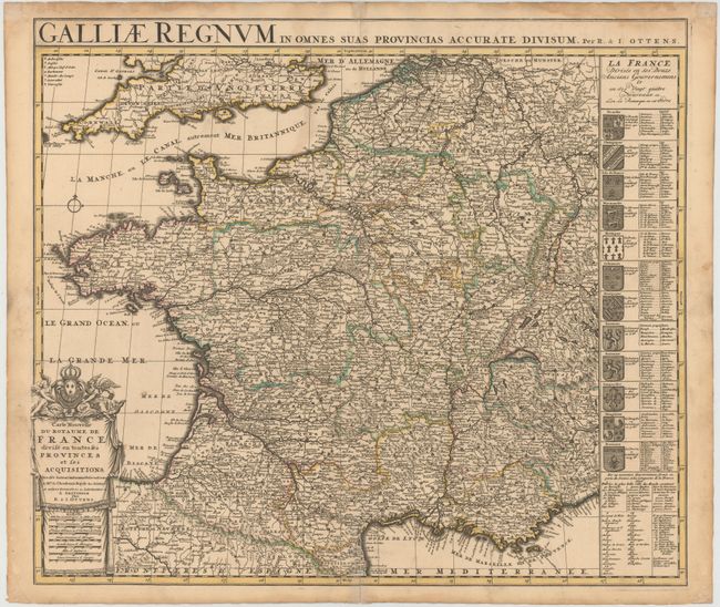 Carte Nouvelle du Royaume de France Divise en toutes ses Provinces et ses Acquistions...