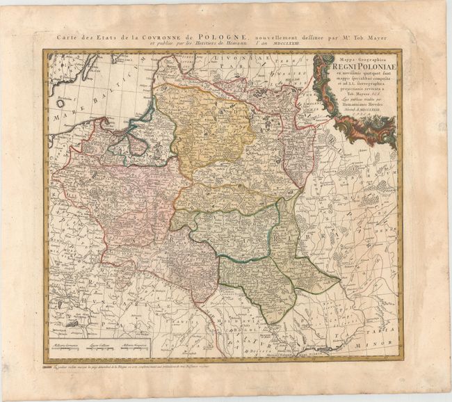 Mappa Geographica Regni Poloniae ex Novissimis quot quot sunt Mappis Specialibus Composita et ad LL. Stereographica Projectionis Revocata a Tob. Mayero