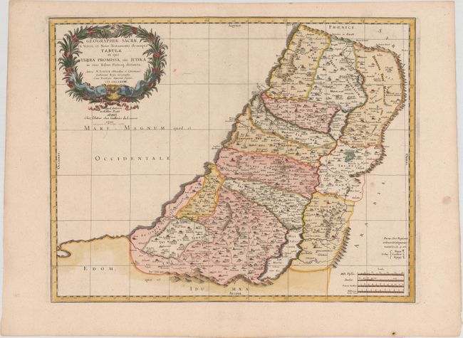 Geographiae Sacrae ex Veteri, et Novo Testamento Desumptae Tabula in qua Terra Promissa, Sive Iudaea in Suas Tribus Partesq' Distincta