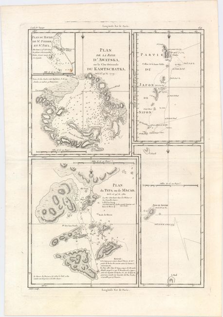 Plan de la Baye d'Awatska... [on sheet with] Plan du Typa ou de Macao [and] Partie du Japon ou Nipon