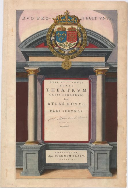 Guil. et Ioannis Blaeu Theatrum Orbis Terrarum, sive Atlas Novus. Pars Secunda