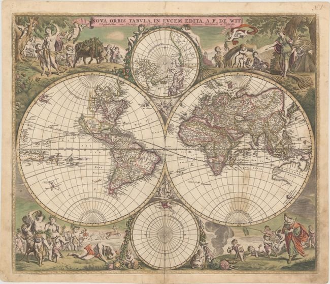 Nova Orbis Tabula, in Lucem Edita [in set with] Novissima et Accuratissima Septentrionalis ac Meridionalis Americae Descriptio... [and] Totius Africae... [and] Accuratissima Totius Asiae Tabula... [and] Nova et Accurate ... Europae Descriptio