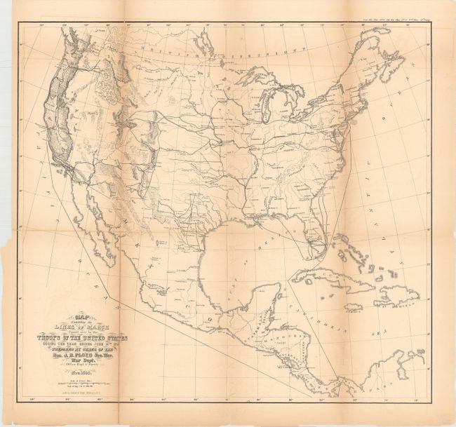 Map Exhibiting the Lines of March Passed Over by the Troops of the United States During the Year Ending June 30th 1858...