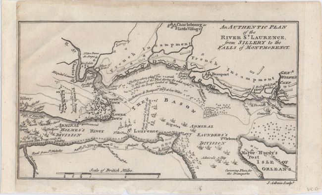 An Authentic Plan of the River St. Laurence, from Sillery to the Falls of Montmorency