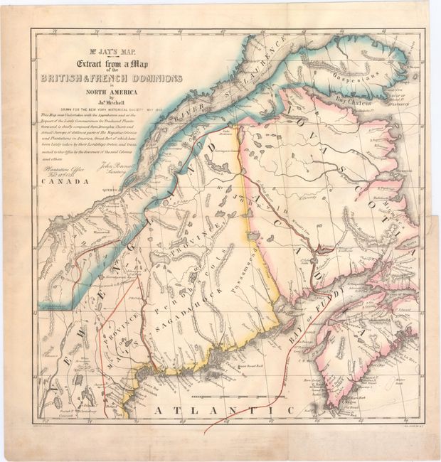 Mr. Jay's Map. Extract from a Map of the British & French Dominions in North America [with book] A Memoir on the North-Eastern Boundary