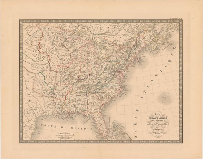 Carte des Etats-Unis d'Amerique Comprenant une Partie des Districts de l'Ouest et de la Nouvelle Bretagne