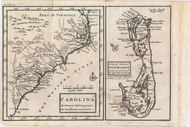 Carolina [on sheet with] A Map of ye Island of Bermudos, Divided Into Its Tribes, with the Castles, Forts &c.