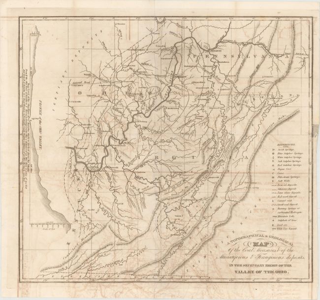 A Topographical & Geological Map of the Coal Measures, & of the Muriatiferous & Ferruginous Deposits, in the Secondary Region of the Valley of the Ohio