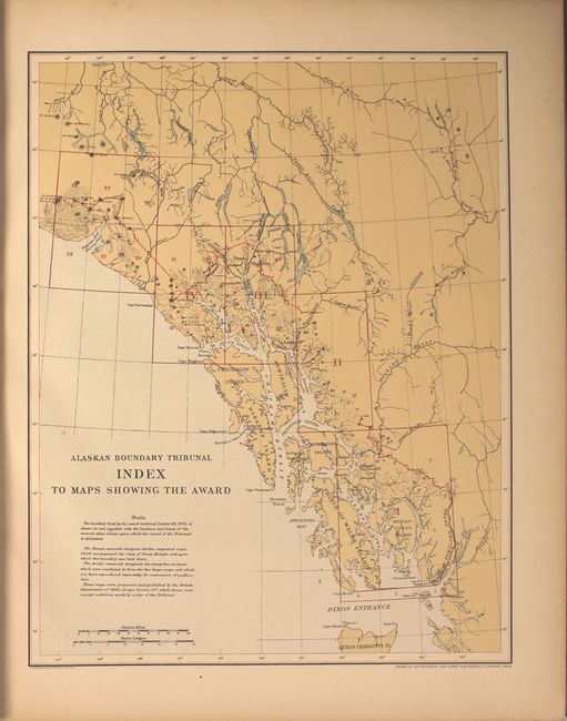 Alaskan Boundary Tribunal Atlas of Award Twenty-Five Sectional Maps and Index Map Showing the Line Fixed by the Tribunal