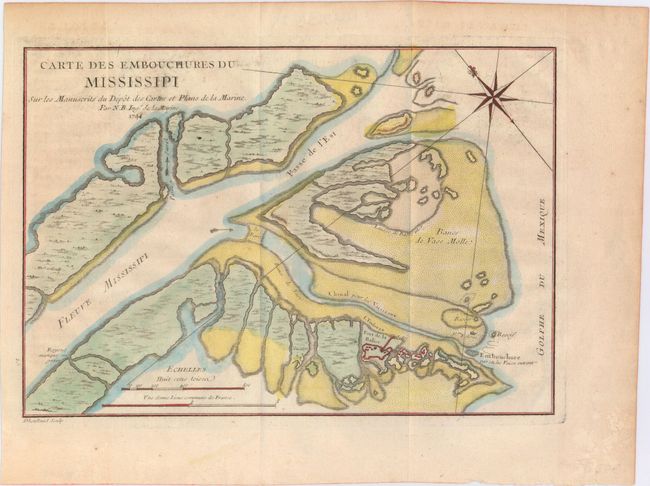Carte des Embouchures du Mississipi sur les Manuscrits du Depot des Cartes et Plans de la Marine