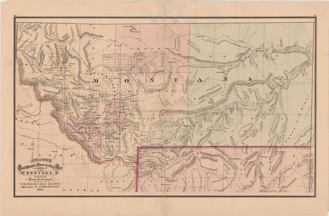 Cram's Railroad & Township Map of Montana