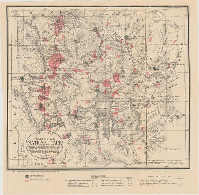 Map of the Yellowstone National Park Compiled from the Official Explorations & Surveys of the Superintendent of the Park...