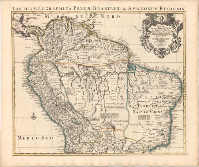 Carte de la Terre Ferme du Perou, du Bresil et du Pays des Amazones... [with] Carte du Paraguay, du Chili, du Detroit de Magellan &c.