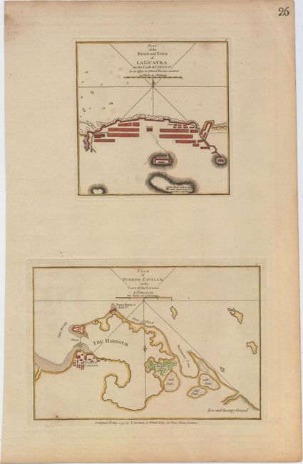 Plan of the Road and Town of La Guayra on the Coast of Caraccas... [on sheet with] Plan of Puerto Cavello on the Coast of the Caracas