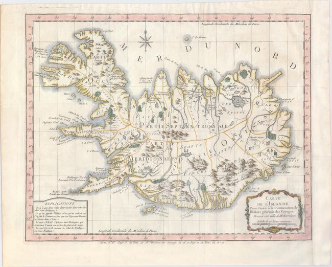 Carte de l'Islande pour Servir a la Continuation de l'Histoire Generale des Voyages.  Dressee sur celle de M. Horrebows