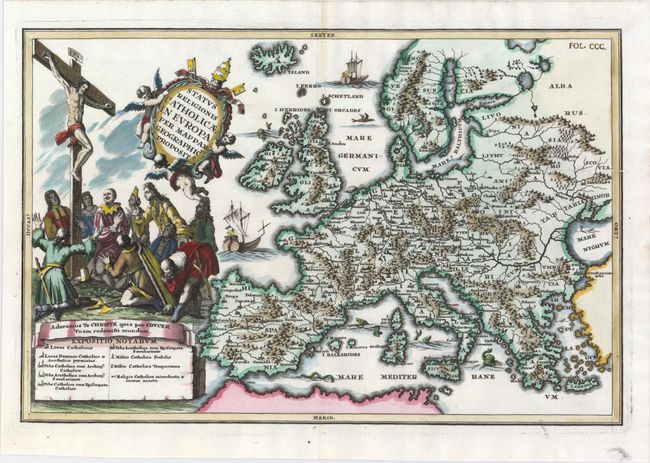 Status Religionis Catholicae in Europa per Mappam Geographicam Proposit.