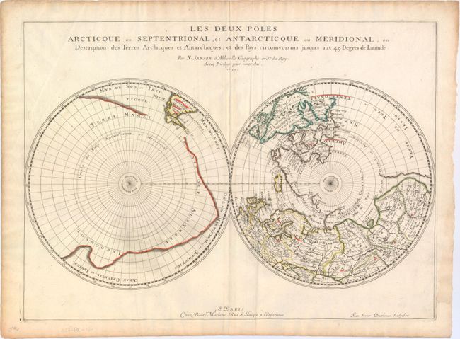 Les Deux Poles Arcticque ou Septentrional, et Antarcticque ou Meridional, ou Description des Terres Arcticques et Antarcticques; et des Pays Circomvoisins Jusques aux 45 Degres de Latitude