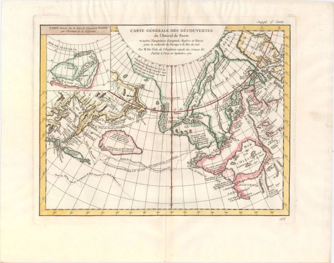 Carte Generale des Decouvertes de l'Amiral de Fonte, et Autres Navigateurs Espagnols, Anglois et Russes pour la Recherche du Passage a la Mer du Sud
