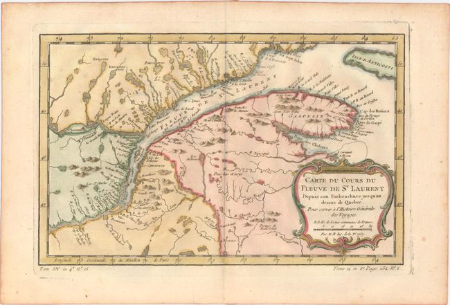 Carte du Cours du Fleuve de St. Laurent Depuis son Embouchure Jusqu'au Dessus de Quebec. Pour Servir a l'Histoire Generale des Voyages