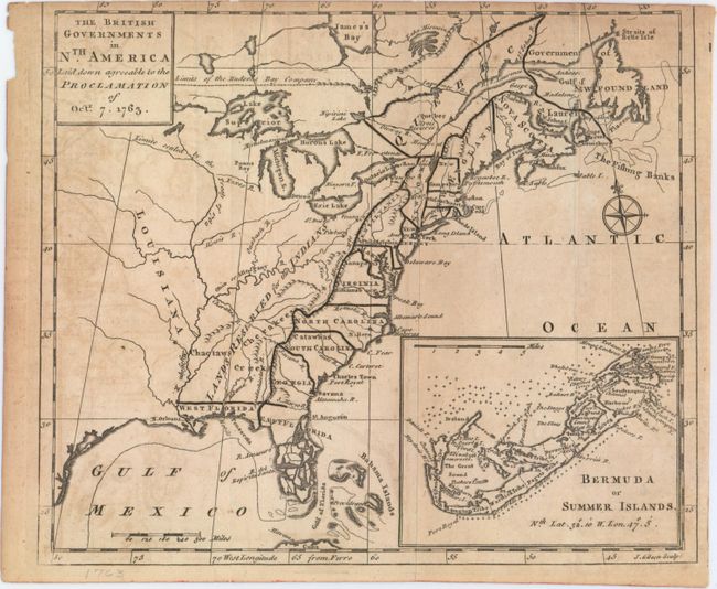 The British Governments in Nth. America Laid Down Agreeable to the Proclamation of Oct. 7. 1763
