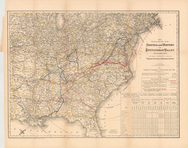 Map Showing the Line of the Norfolk and Western and Shenandoah Valley Railroads and Their Connection with the Virginia, Tennessee & Georgia Air Line [with report] First Annual Report of the President and Directors of the Norfolk & Western Railroad Company