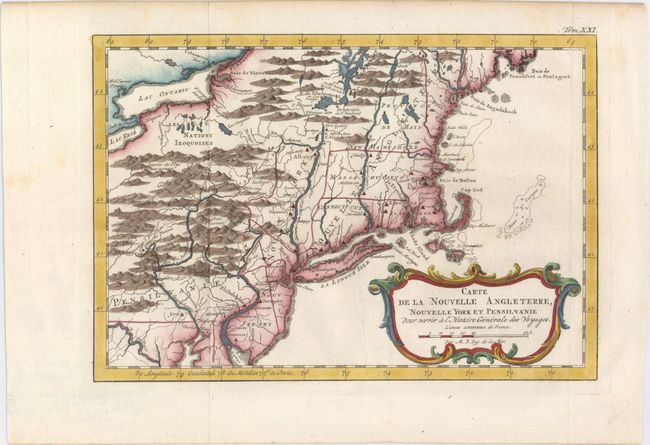 Carte de la Nouvelle Angleterre, Nouvelle York et Pensilvanie pour Servir a l'Histoire Generale des Voyages