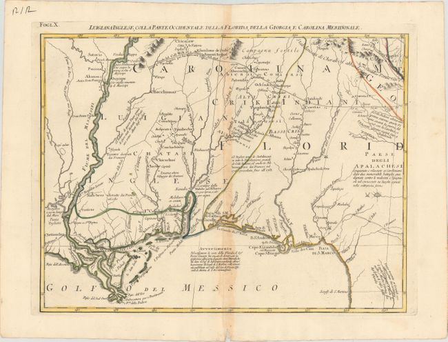 Luigiana Inglese, colla Parte Occidentale della Florida, della Giorgia, e Carolina Meridonale