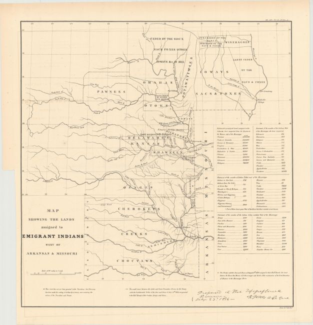 Map Showing the Lands Assigned to Emigrant Indians West of Arkansas & Missouri