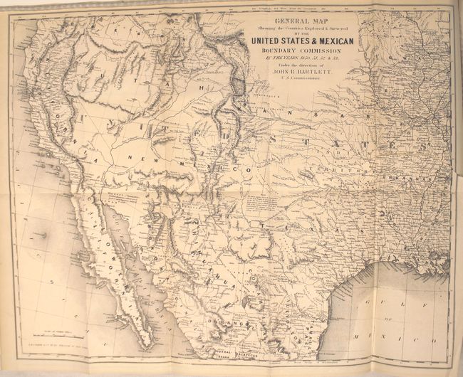 [Map with Book] General Map Showing the Countries Explored and Surveyed by the United States & Mexican Boundary Commission in the Years 1850, 51, 52 & 53 [in] The Annals of San Francisco