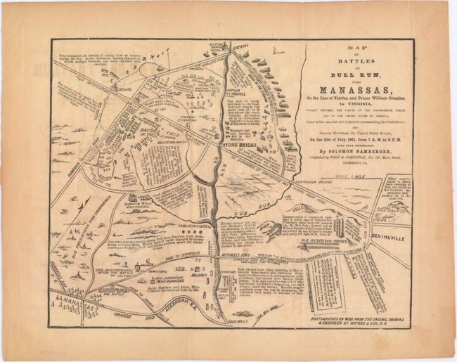 Map of Battles on Bull Run, Near Manassas, on the Line of Fairfax and Prince William Counties, in Virginia...