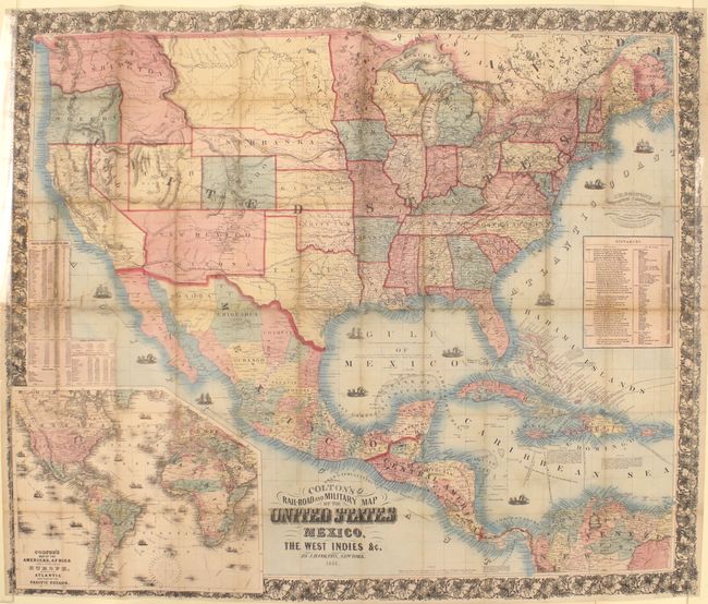 Colton's Rail-Road and Military Map of the United States Mexico, the West Indies &c.