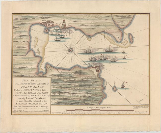 This Plan of the Harbour, Town and Forts of Porto Bello...