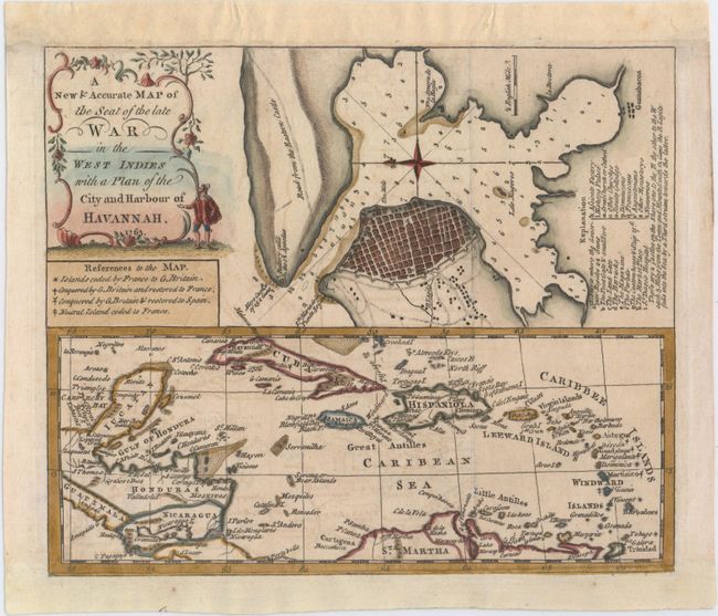 A New & Accurate Map of the Seat of the Late War in the West Indies with a Plan of the City and Harbour of Havannah