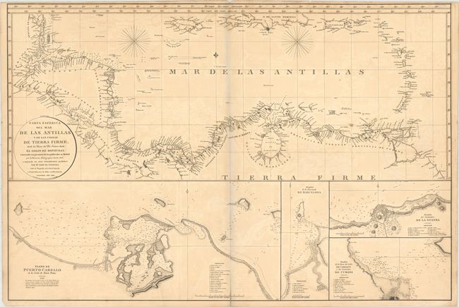 Carta Esferica del Mar de las Antillas y de las Costas de Tierra Firme, Desde las Bocas del Rio Orinoco Hasta el Golfo de Honduras...