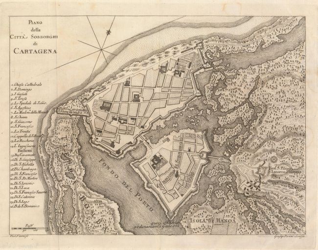 Plano della Citta, e Sobborghi di Cartagena