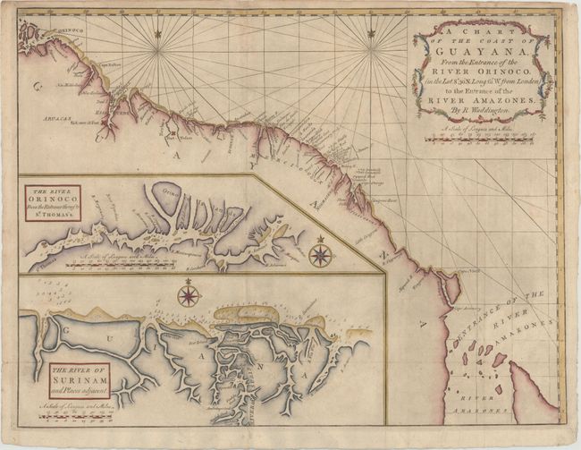 A Chart of the Coast of Guayana, from the Entrance of the River Orinoco, (in the Lat. 8.30.' N. Long. 61. W. from London) to the Entrance of the River Amazones