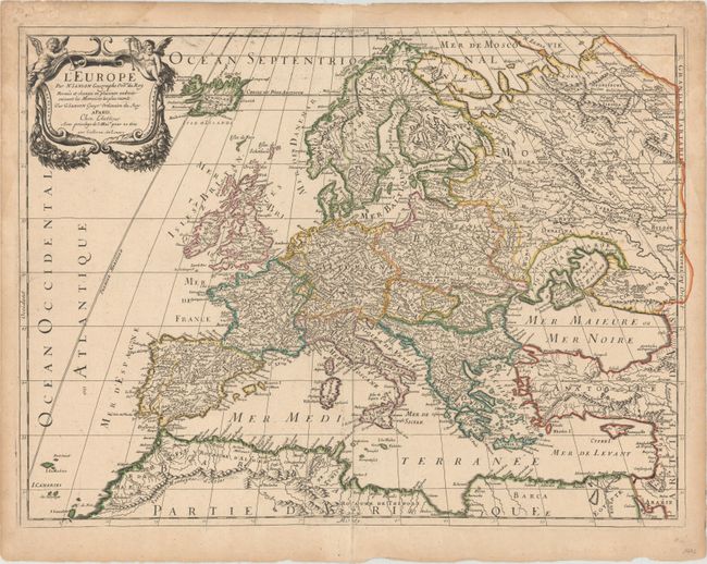 L'Europe par N. Sanson Geographe Ordre. du Roy. Reveue et Changee en Plusieurs Endroits Suivant les Memoires les Plus Recents