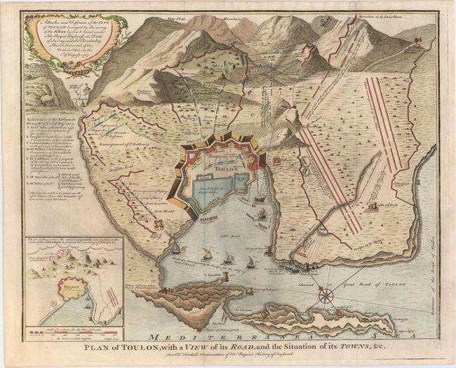 Plan of Toulon, with a View of its Road, and the Situation of its Towns &c.