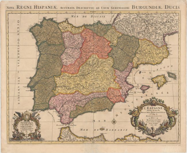 L'Espagne Divisee en tous ses Royaumes, Principautes, &c. a l'Usage de Monseigneur le Duc de Bourgogne