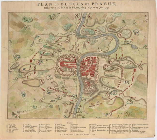 Plan du Blocus de Prague, Forme par S. M. le Roi de Prusse, du 7 May au 19 Juin 1757