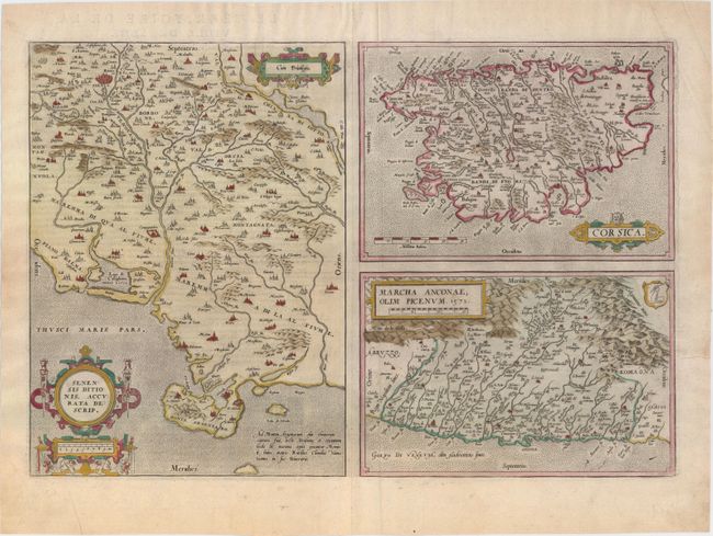 Senensis Ditionis, Accurata Descrip. [on sheet with] Corsica [and] Marcha Anconae, olim Picenum